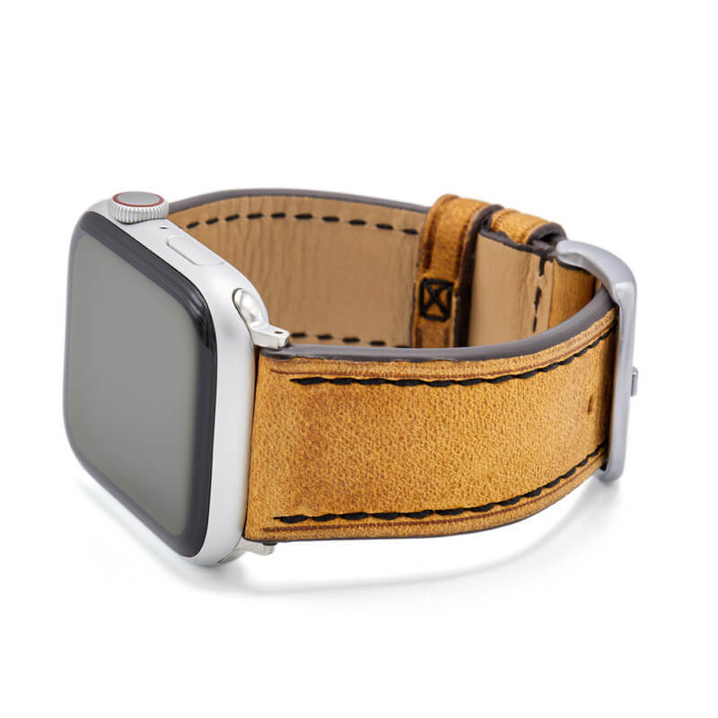 Apple Watch | Vintage Leather Watch Band | Oxford | Honey | Black Stitch