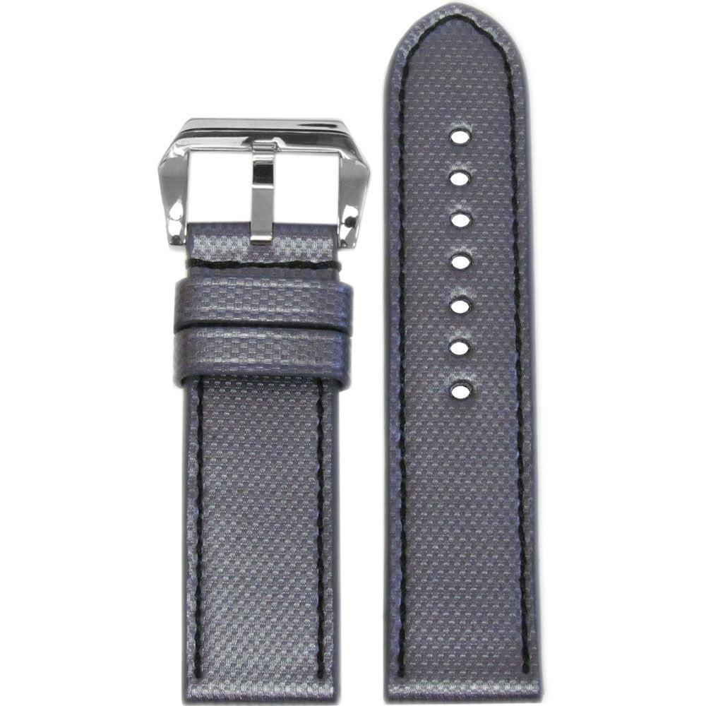 "KVLR" Style Synthetic Watch Band | Waterproof | Carbon Grey | Black Stitch