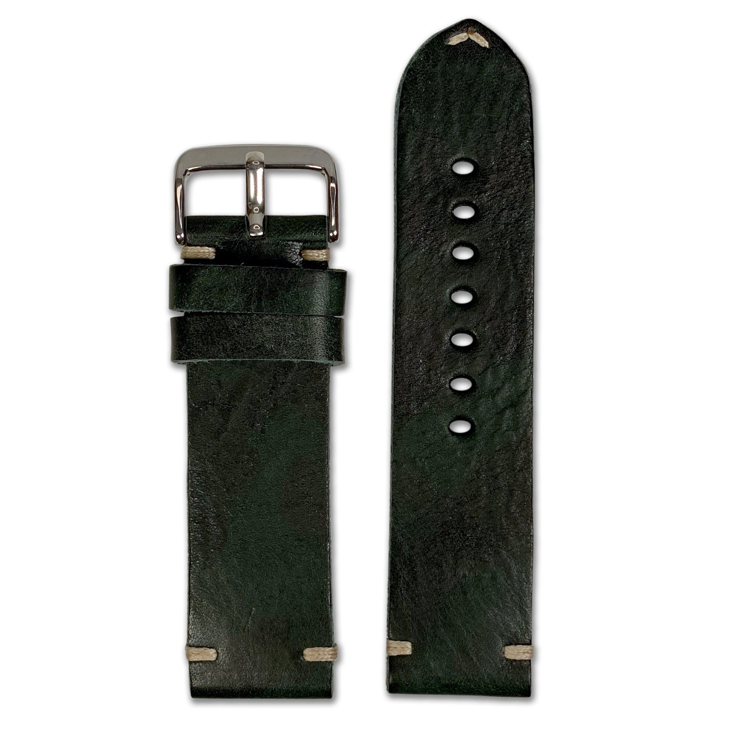 Vintage Leather Watch Band | Stealth Camouflage | Minimal Stitch