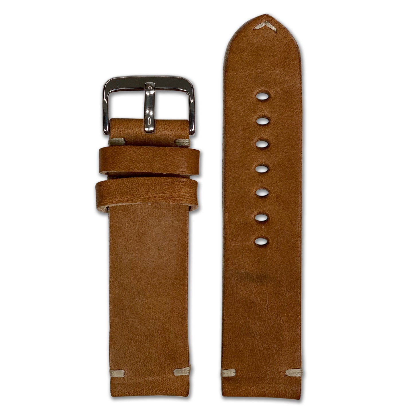Vintage Leather Watch Band | Raw Tan | Minimal Stitch