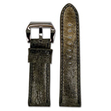 Vintage Distressed Leather Watch Band | Padded | Cracked Green | Match Stitch