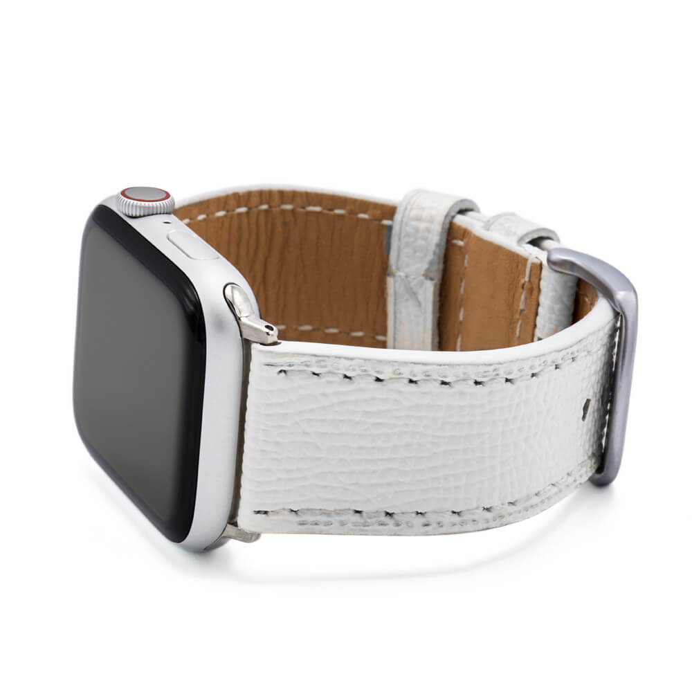 Apple Watch | Leather Watch Band | French | White