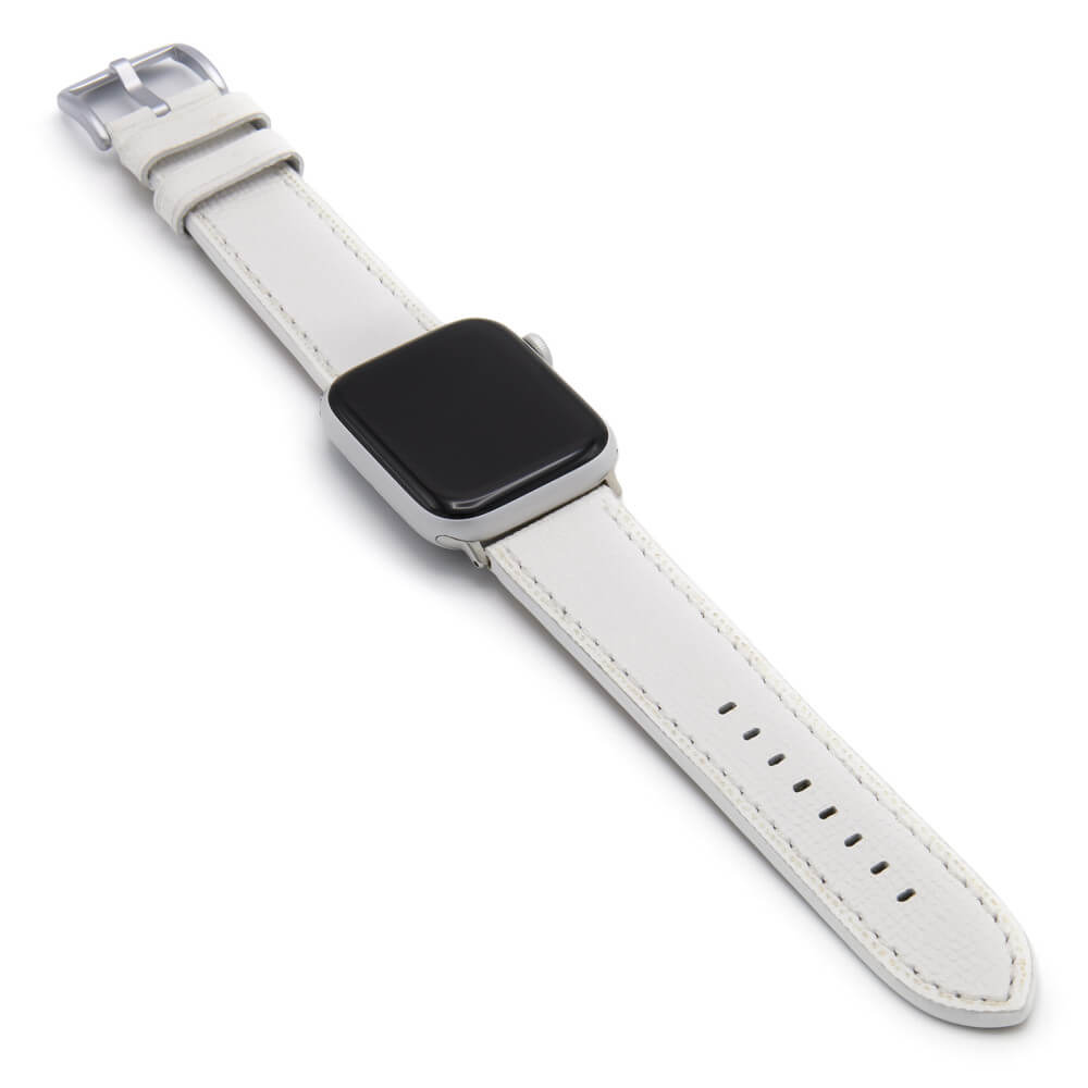 Apple Watch | Leather Watch Band | French | White