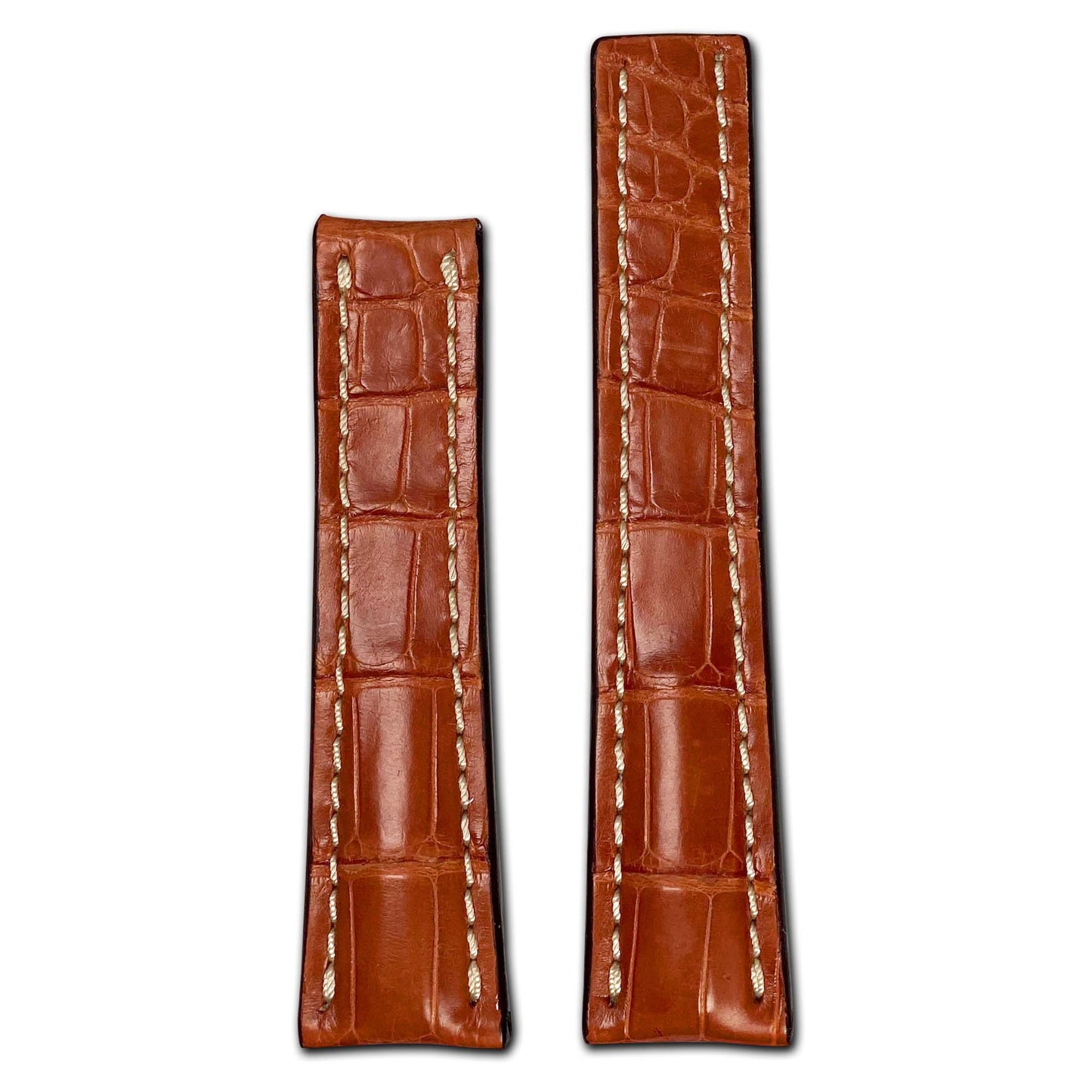 Genuine Alligator Watch Band | Aero | Cognac | For Breitling Deploy