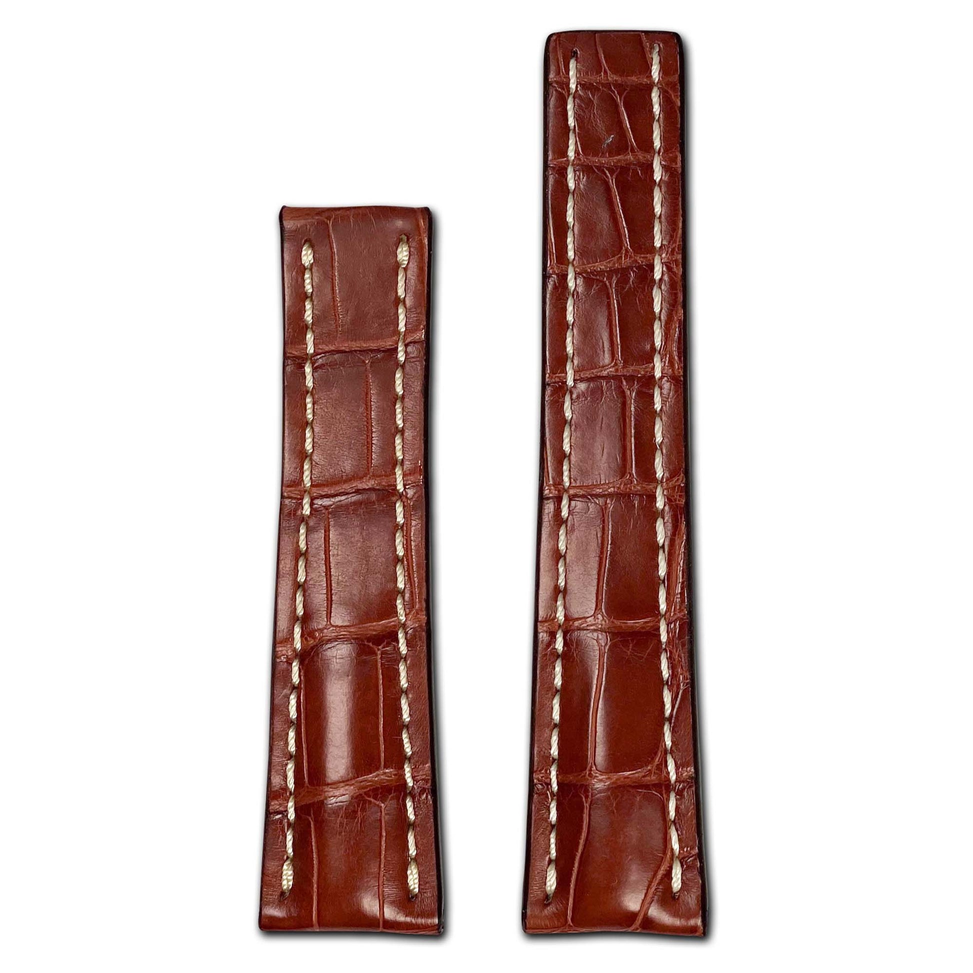 Genuine Alligator Watch Band | Aero | Mahogany | For Breitling Deploy