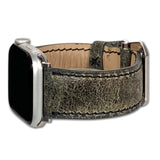 Apple Watch | Vintage Distressed Leather Watch Band | Padded | Cracked Green | Match Stitch