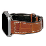 Apple Watch | Genuine Alligator Watch Band | Hurricane | IWC Style | Cognac