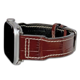Apple Watch | Genuine Alligator Watch Band | Hurricane | IWC Style | Mahogany