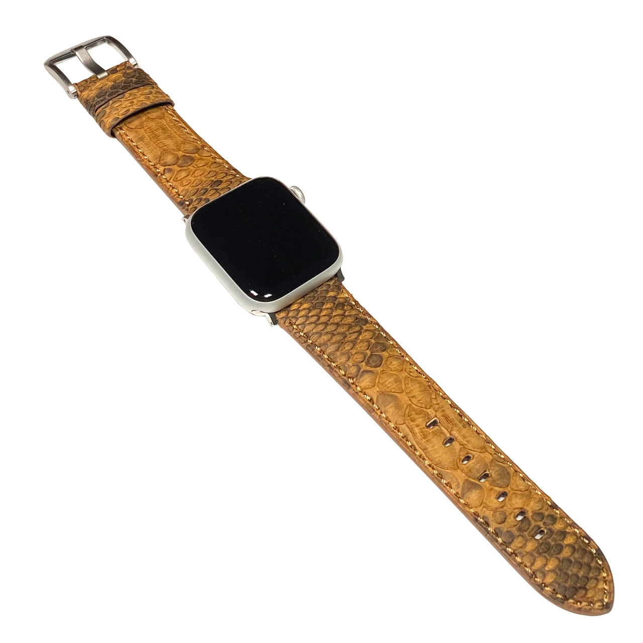 Apple Watch | Java Rock Python Skin Watch Band | Padded | Gold | Match Stitch