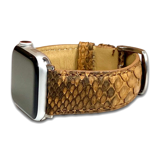 Apple Watch | Java Rock Python Skin Watch Band | Padded | Gold | Match Stitch