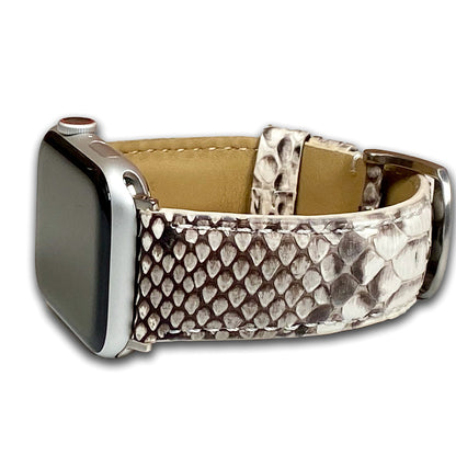 Apple Watch | Java Rock Python Skin Watch Band | Padded | White | Match Stitch