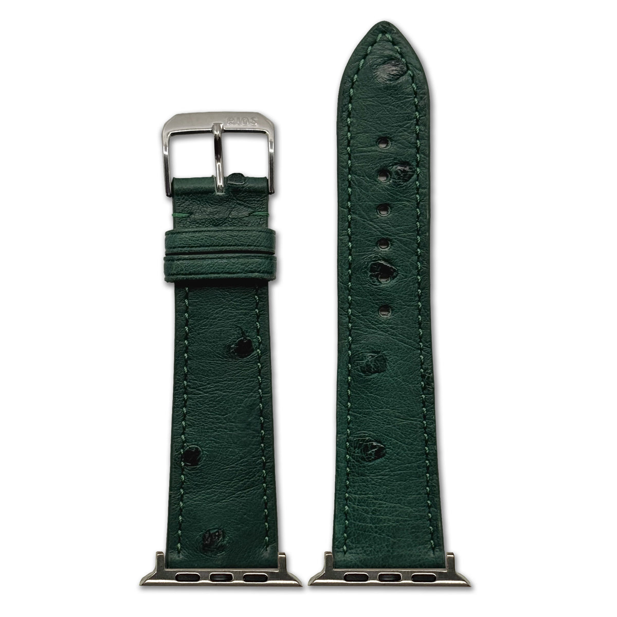 Genuine Ostrich Leather Watch Band for Apple Watch, Maison - Forest Green