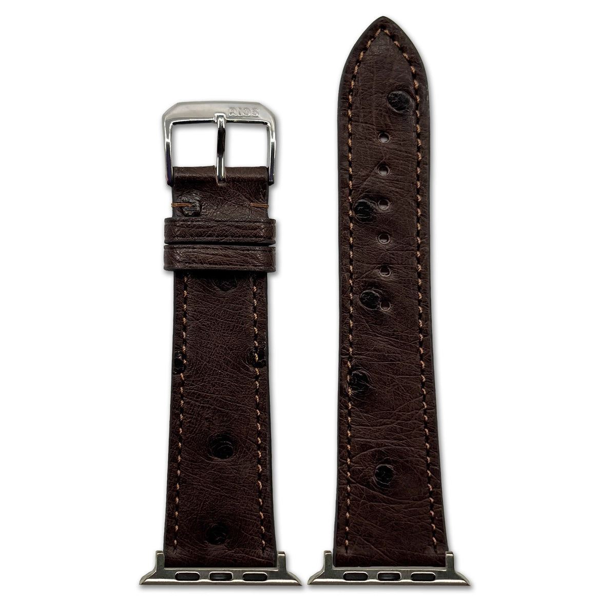 Genuine Ostrich Leather Watch Band for Apple Watch, Maison - Mocha