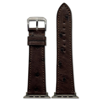 Genuine Ostrich Leather Watch Band for Apple Watch, Maison - Mocha