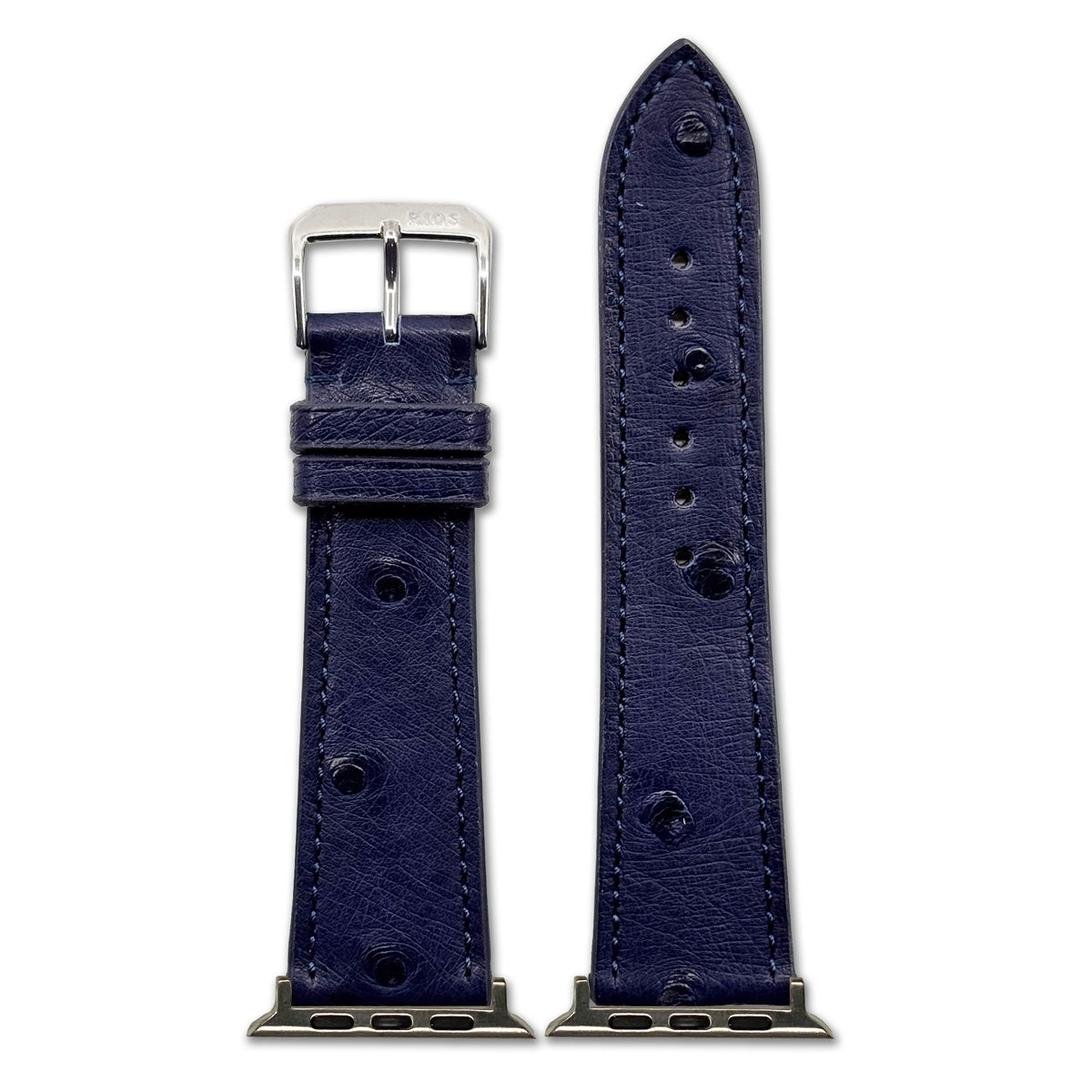 Genuine Ostrich Leather Watch Band for Apple Watch, Maison - Navy