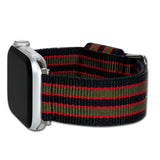 Apple Watch | Nylon | Striped | Black, Olive & Red
