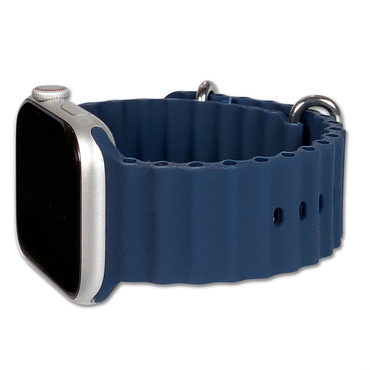 Apple Navy Blue Watch Band 40/42 NAVY BLUE LACE SILICONE APPLE WATCH BAND – Copper Robin main image 3