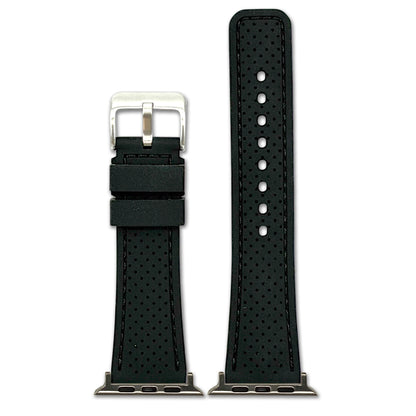 Perforated Sport Silicone Watch Band for Apple Watch - Black