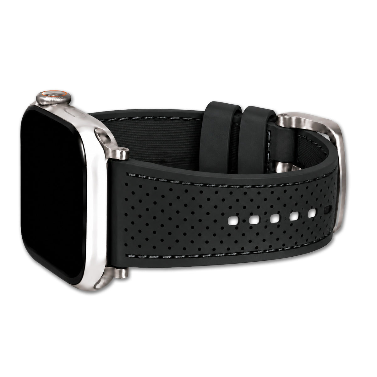 Perforated Sport Silicone Watch Band for Apple Watch - Black