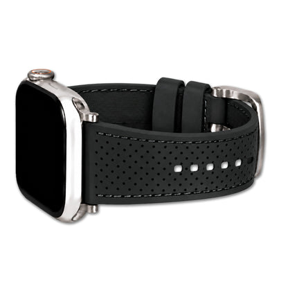 Perforated Sport Silicone Watch Band for Apple Watch - Black