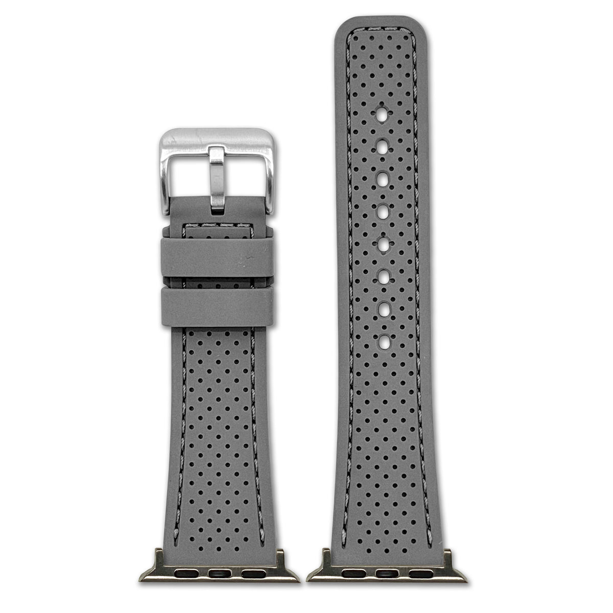 Perforated Sport Silicone Watch Band for Apple Watch - Grey