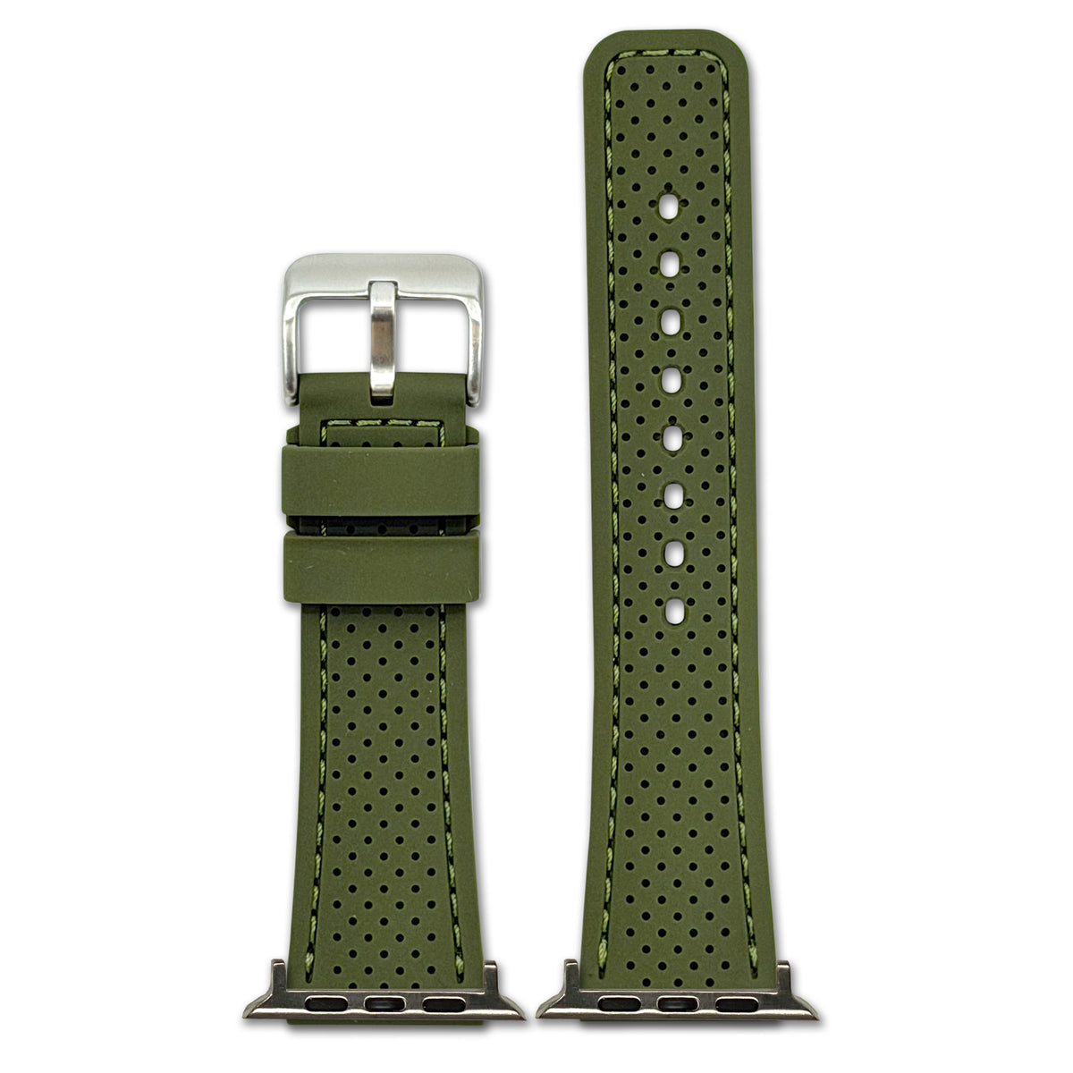 Perforated Sport Silicone Watch Band for Apple Watch - Olive