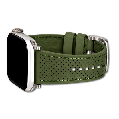 Perforated Sport Silicone Watch Band for Apple Watch - Olive