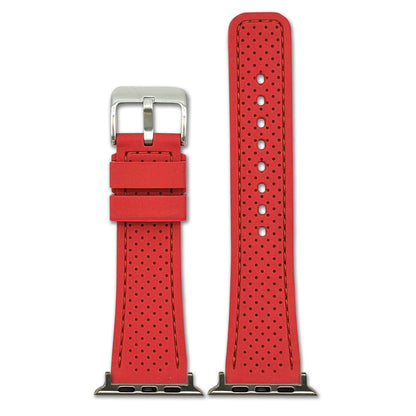 Perforated Sport Silicone Watch Band for Apple Watch - Red