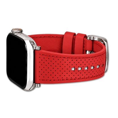 Perforated Sport Silicone Watch Band for Apple Watch - Red