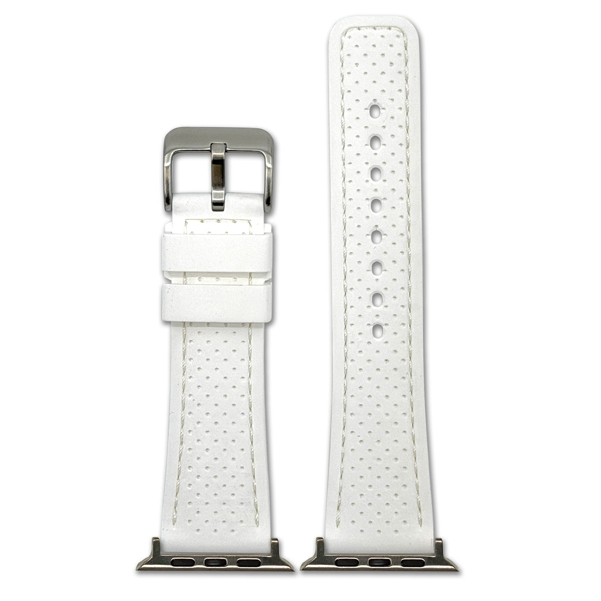 Perforated Sport Silicone Watch Band for Apple Watch - White