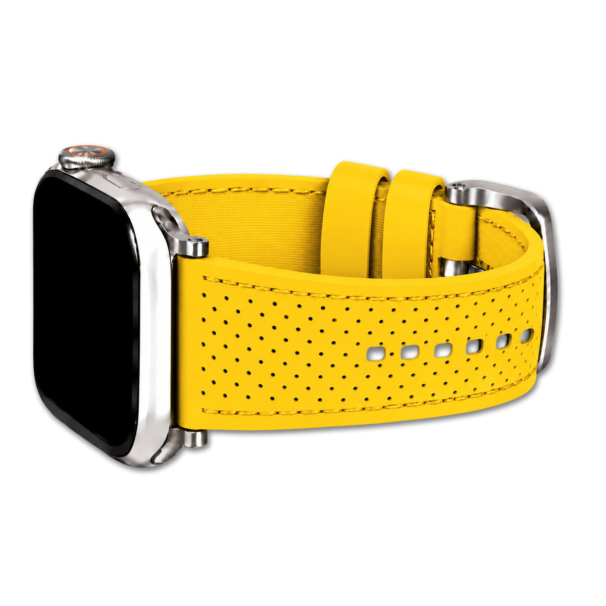 Perforated Sport Silicone Watch Band for Apple Watch - Yellow