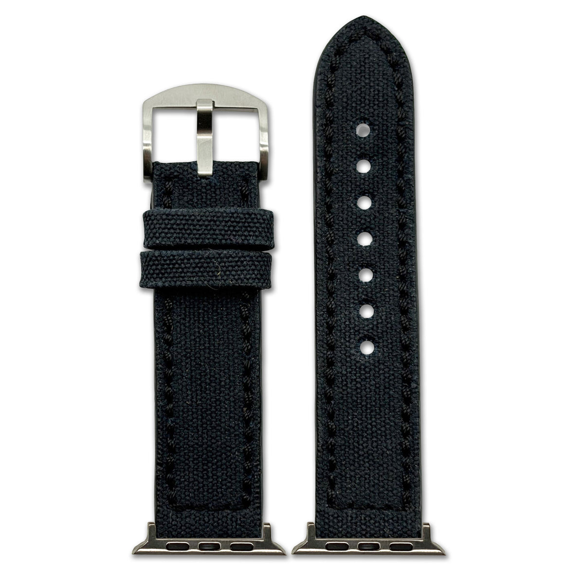 Vintage Canvas Watch Band for Apple Watch, Virginia - Black