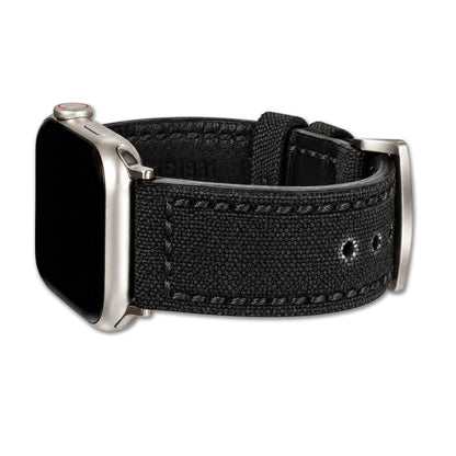 Vintage Canvas Watch Band for Apple Watch, Virginia - Black