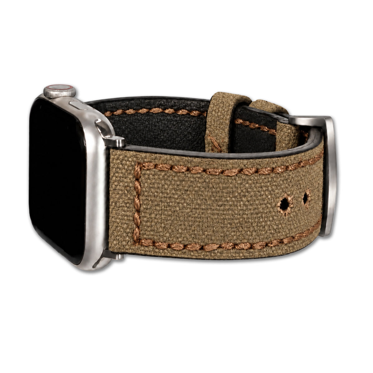 Vintage Canvas Watch Band for Apple Watch, Virginia - Cognac