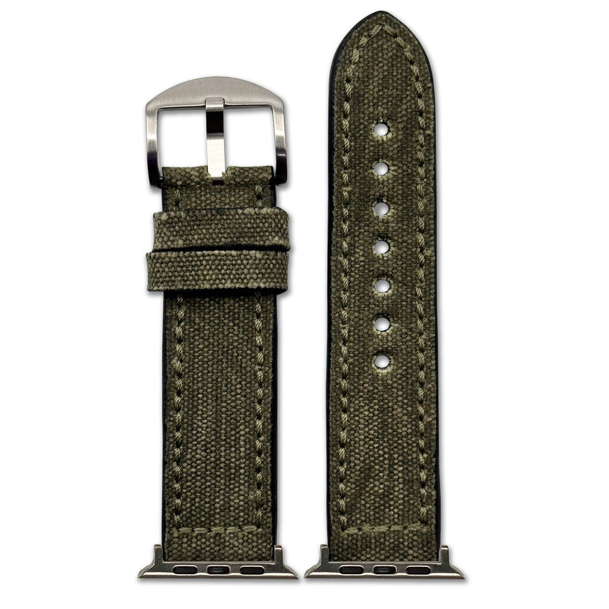 Vintage Canvas Watch Band for Apple Watch, Virginia - Olive Drab