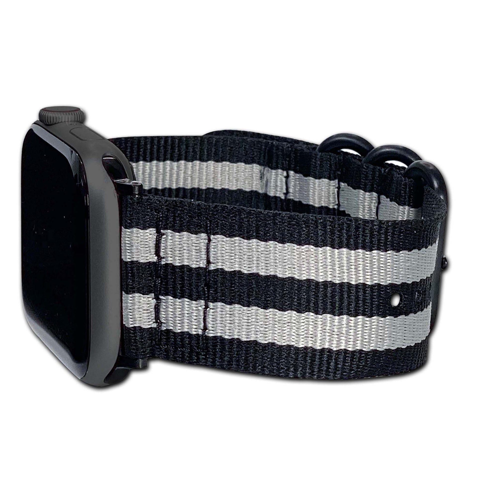 Classic Bond Two Piece Ballistic Nylon Apple Watch Band | PVD Hardware