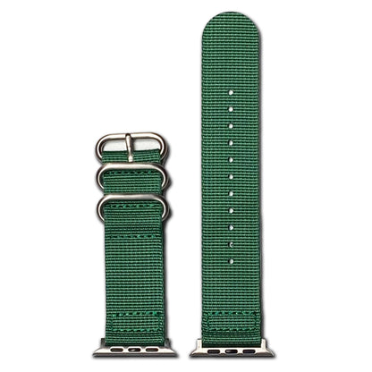 Grass Green Two Piece Ballistic Nylon Apple Watch Band | Brushed Hardware