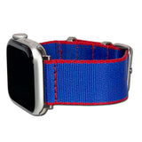 Apple Watch Watch Band | Seatbelt | Two-Piece | Navy | Red Stitch
