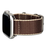 Apple Watch Watch Band | Seatbelt | Two-Piece | Brown | Beige Stitch