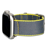 Apple Watch Watch Band | Seatbelt | Two-Piece | Grey | Yellow Stitch