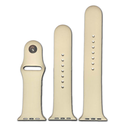 Beige Two Piece Silicone Apple Watch Band