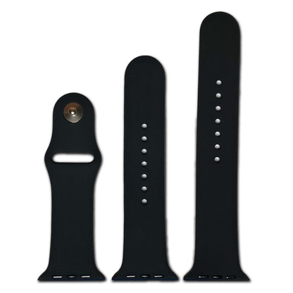 Black Two Piece Silicone Apple Watch Band