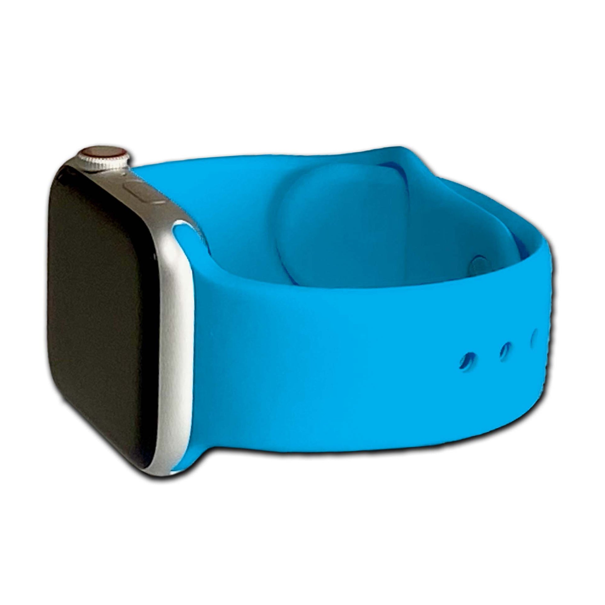 Blue Two Piece Silicone Apple Watch Band