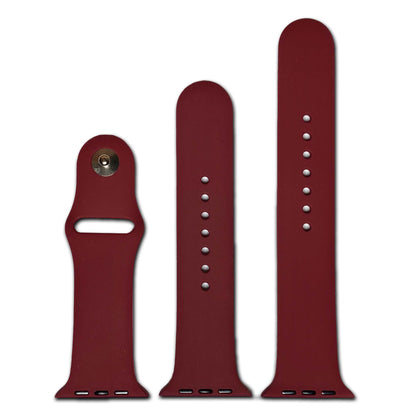 Burgundy Two Piece Silicone Apple Watch Band