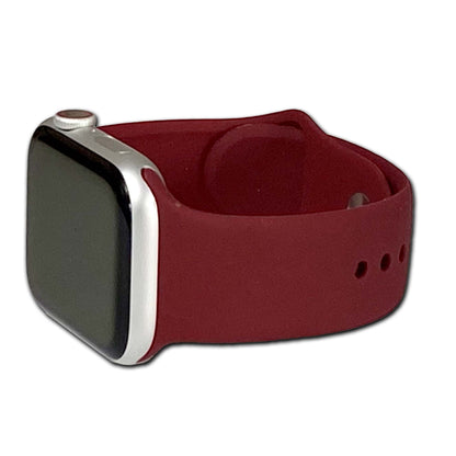 Burgundy Two Piece Silicone Apple Watch Band