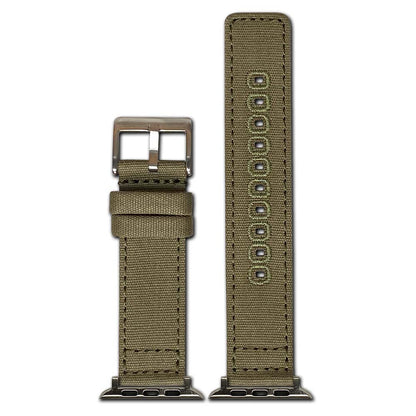 Apple Watch Watch Band | Olive | Canvas | Two-Piece | Match Stitch