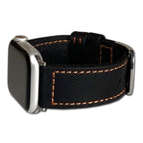 Apple Watch | Waterproof PU Ballistic | Black | Orange Stitching