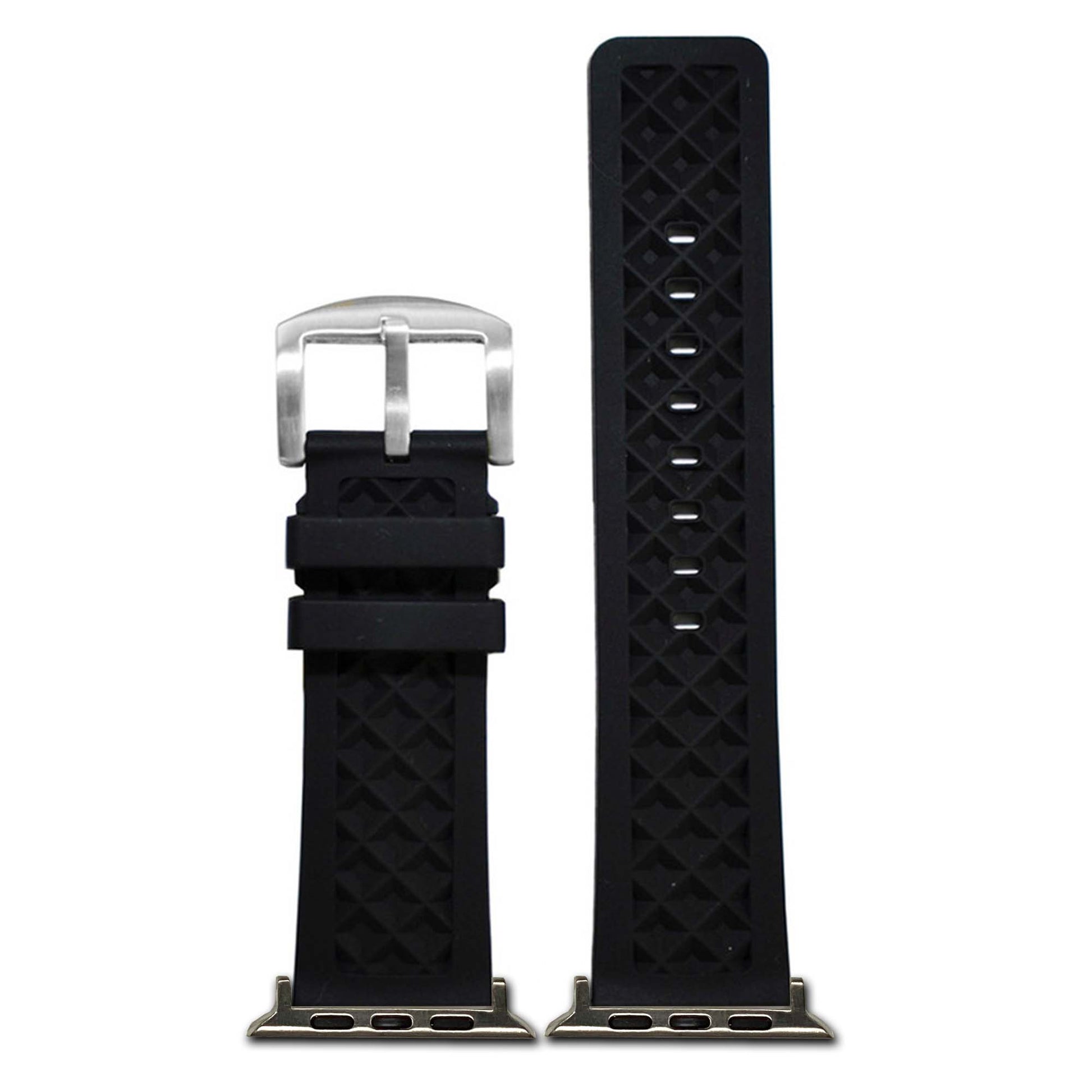 Apple Watch | Waterproof Rubber Diver | Black | Diamond Pattern