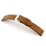 Genuine Vintage Leather Watch Band | Birmingham | Cognac | Black Minimal Stitch