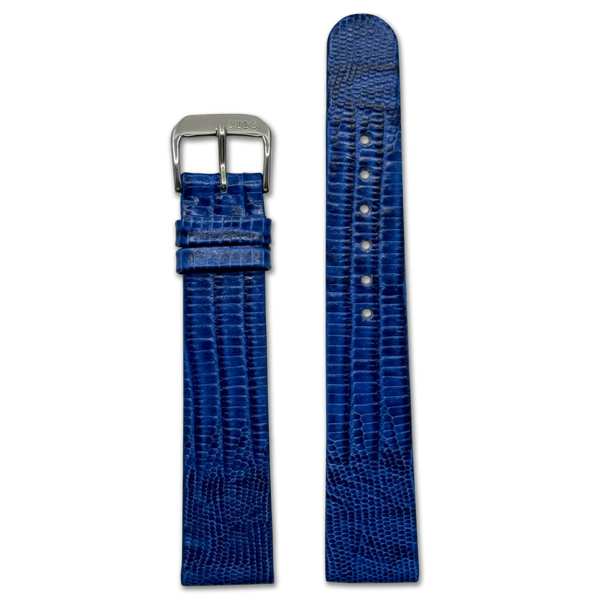 Embossed Leather Teju-Lizard Print Watch Band | Bolivia | Royal Blue